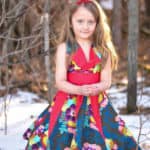 Lilly lapel party dress pieced dress collar fancy holiday special occasion circle skirt top and dress no closures pdf sewing pattern girls 2t-12