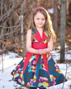 Lilly lapel party dress pieced dress collar fancy holiday special occasion circle skirt top and dress no closures pdf sewing pattern girls 2t-12