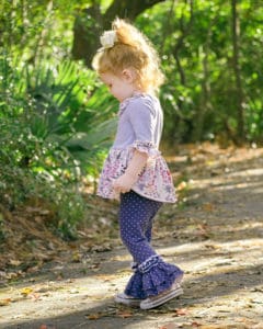Chloe's Ruffle Leggings, Capris & Shorties | The Simple Life Company | Girl's Sewing Pattern Easy