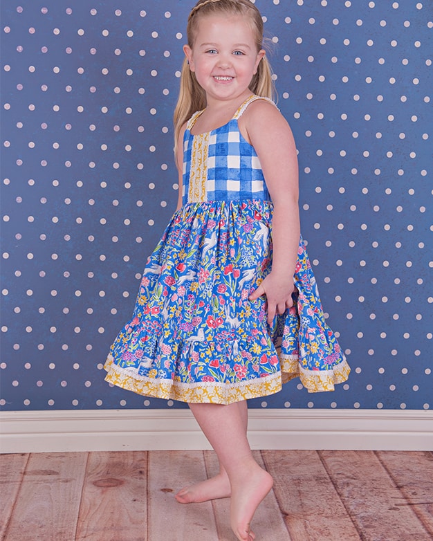 Rayann's Retro Top Dress & Maxi | PDF sewing pattern with Projector file  for toddler girl sizes 2t - 12.