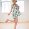 Brenda's Bow Back Top + Dress | The Simple Life Pattern Company PDF sewing pattern girls tween with long sleeves gathered skirt bow strappy back open back bows spring summer fall winter dress top party fancy ruffle skirt