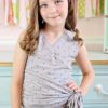Leah's Wrap Top | The Simple Life Pattern Company pdf sewing pattern girls tween spring summer fall winter wrap top classy ties in bow criss cross unique girls top with sleeves downloadable