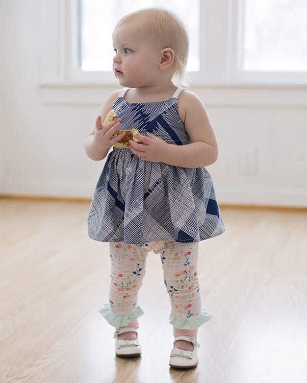 Baby Sarah Ann's Cuff Leggings & Capris | PDF sewing pattern for Baby sizes  NB- 18/24 months.