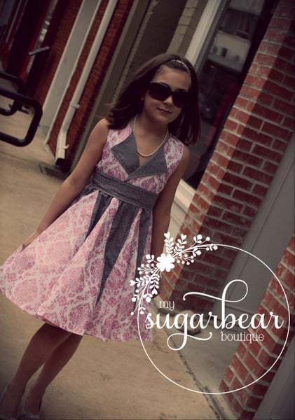 Lilly's Lapel Party Dress. PDF sewing pattern for girl sizes 2t-12.