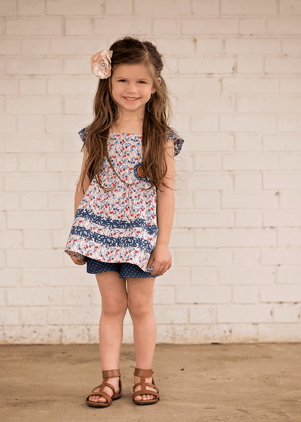 Rayann's Retro Dress & Top. PDF sewing pattern for toddler girl sizes 2t - 12.