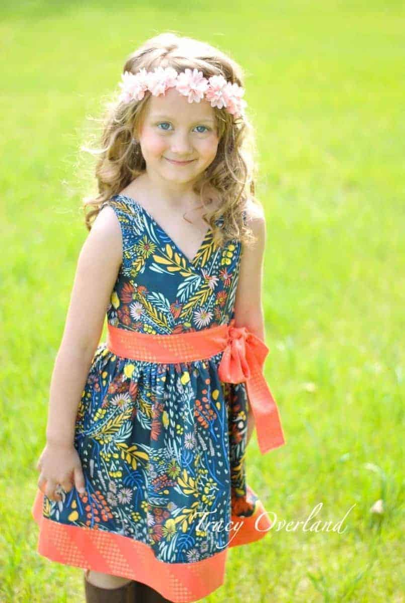 Megan's Wrap Top & Dress. PDF sewing pattern for toddler girl sizes 2t - 12.