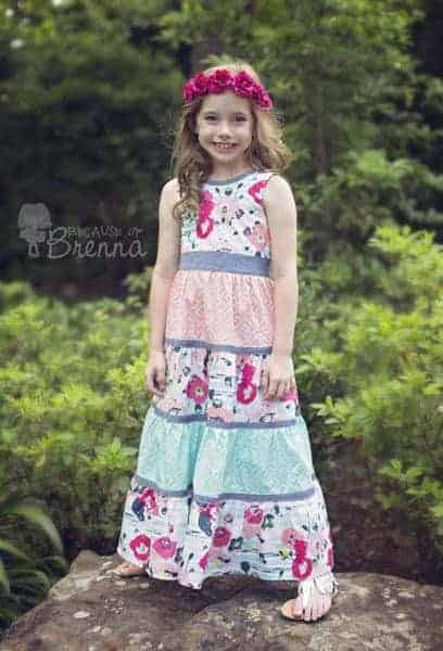 Mia's Tieback Top, Dress & Maxi. PDF sewing pattern for toddler girl sizes 2t - 12.