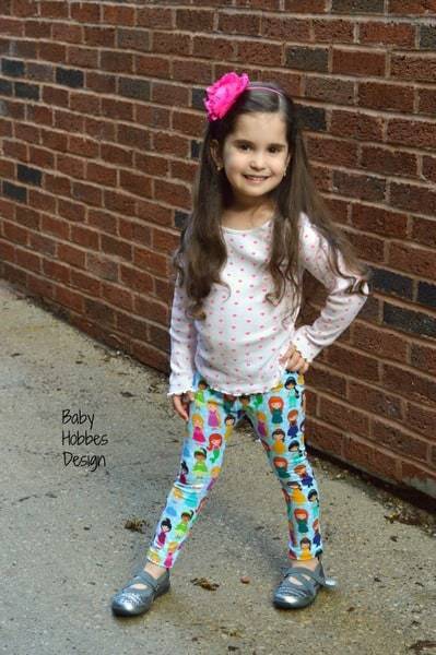Chloe's Ruffle Leggings, Capris & Shorties. PDF sewing pattern for toddler girl sizes 2t - 12.