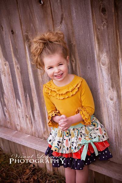 BUNDLE: Chloe's Ruffle Leggings, Capris & Shorties AND Cheyenne's Ultimate Ruffle Tshirt. PDF sewing pattern for toddler girl sizes 2t - 12.