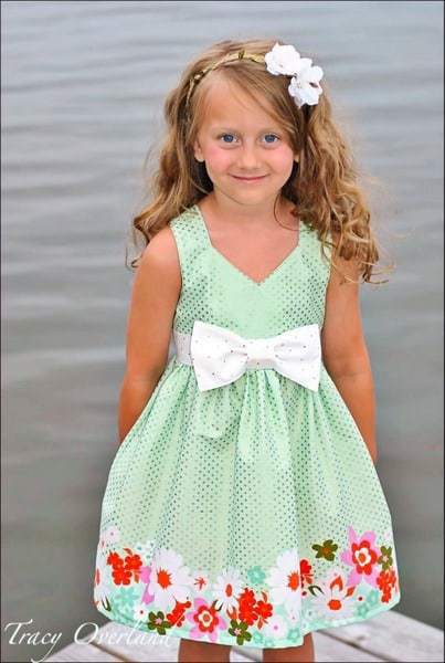 Kinley's Cascading Flounce Top & Dress. PDF sewing pattern for toddler girl sizes 2t - 12.
