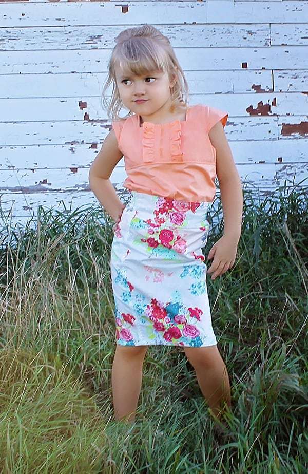 Ruby's Ruffle A-line Top & Dress. PDF sewing pattern toddler girl sizes 2t-12