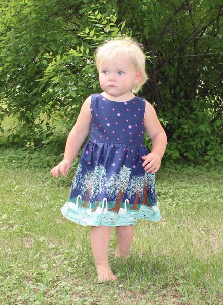 Ayda's V Back Peplum Top + Dress | The Simple Life Pattern Company Gathered or circle skirt woven dress with open back fast easy beginner pdf sewing pattern babies girls baby with sleeves many lengths flutter elbow short and long sleeves fancy holiday party special occasion dress newborn girls tween