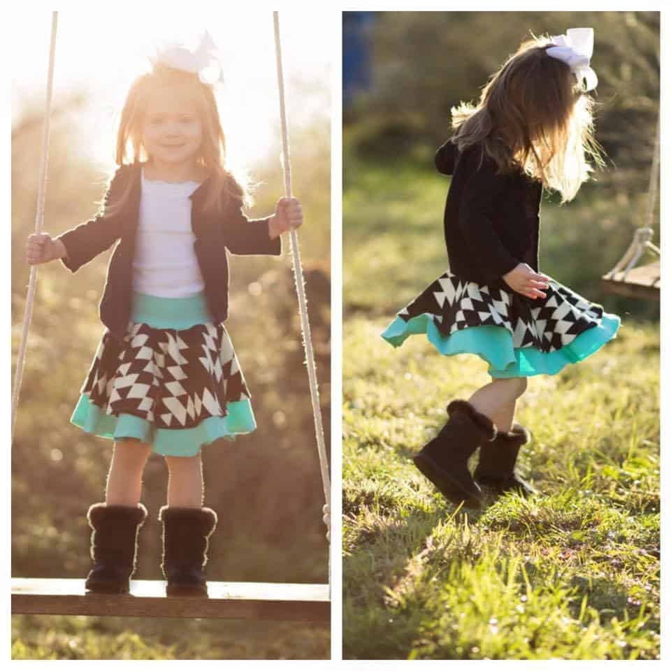 Tilly's Circle Skirt. PDF sewing patterns for girls sizes 2t-12