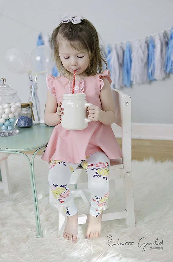Baby Sarah Ann's Cuff Leggings & Capris. PDF sewing pattern for Baby sizses NB- 18/24 months.