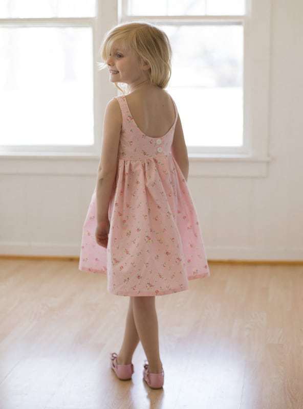 Sophie's V & Scoop Back Top & Dress. PDF sewing patterns for girls sizes 2t-12.