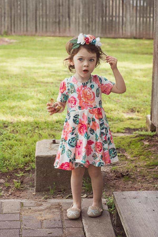 Baby Adelyn's Scoop Back Top & Dress. PDF sewing pattern for Baby sizses NB- 18/24 months.