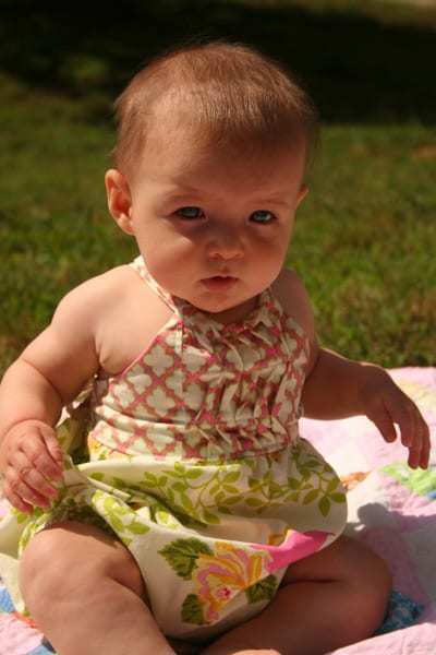 Baby Cora's Top, Dress & Maxi. PDF sewing patterns for baby sizes NB - 24 months.