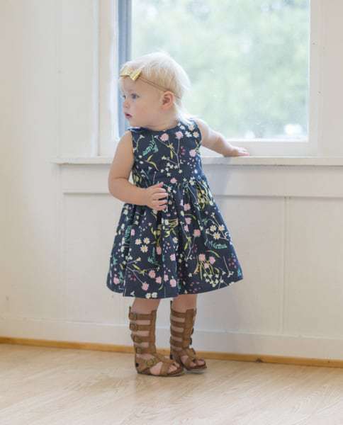 Baby Molly's Scoop Collar & Pintuck Top, Dress & Maxi. PDF sewing patterns for baby sizes NB-24 months.