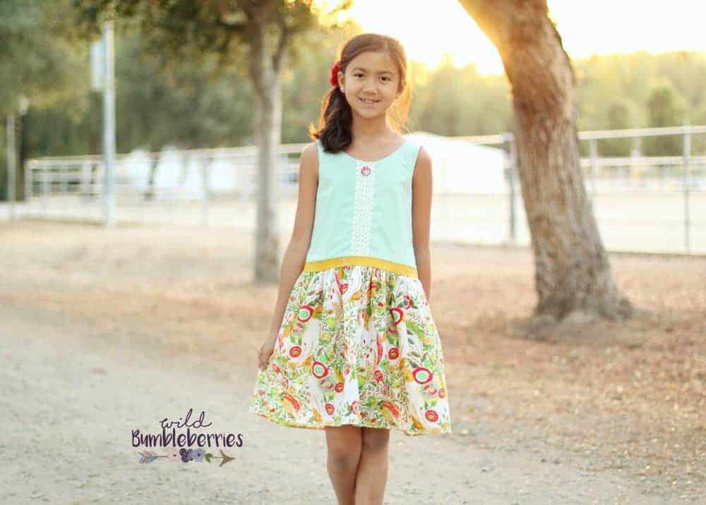 Hailey's Dropwaist Top & Dress. PDF sewing patterns for girl sizes 2t-12.