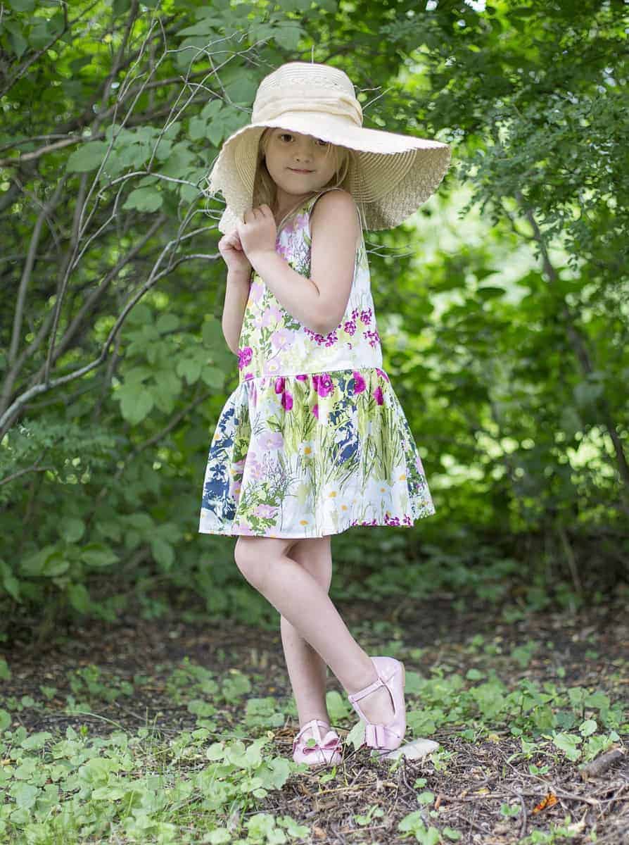 Hailey's Dropwaist Top & Dress. PDF sewing patterns for girl sizes 2t-12.