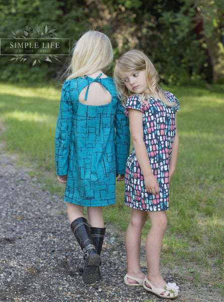 Taylor Shift top and dress | The Simple Life Pattern Company Sheath dress a line top large keyhole back open tie back top shirt dress fall winter spring summer dress with sleeves tank top classy woven pdf sewing pattern babies baby girls tween empire bodice gathered skirt