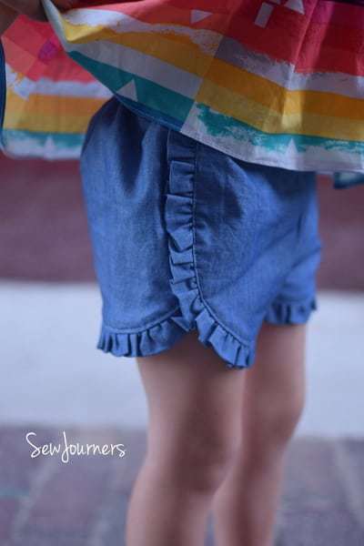 Tammy's Tulip & Ruffle Shorts. PDF sewing patterns for girl sizes 2t-12.