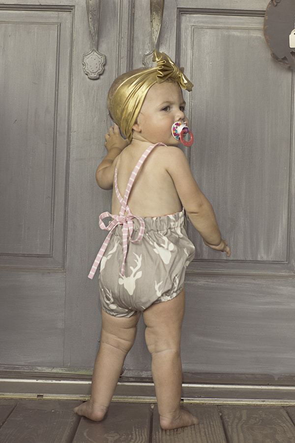 Baby Reagan's Bib Romper. PDF sewing patterns for Baby sizes NB- 24 months.