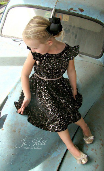 Ayda's V Back Peplum Top & Dress with Sleeves. PDF sewing patterns for girls sizes 2t-12