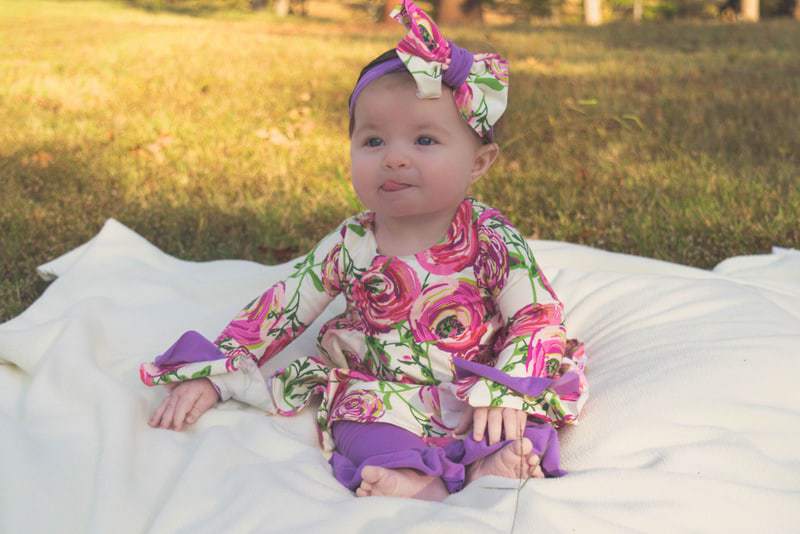 Baby Isla's Infinity Peplum Top & Dress. PDF sewing pattern for Baby sizes NB-24 months