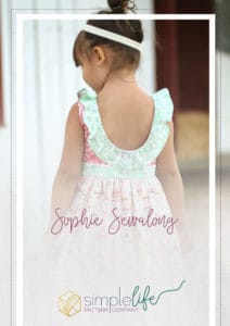 Sophie Dress | The Simple Life Pattern Company fast easy beginner PDF sewing pattern downloadable top dress long sleeves cap sleeves ruffle dress top scoop back button back open back spring summer fall winter back to school dress holiday fancy special occasion party dress