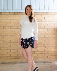 Simple life pattern company in collaboration with Sew caroline women pdf sewing patterns Tammy's tulip shorts cochlea sports athletic relax comfy pom pom shorts easy modern sewing patterns ladies mommy momma and me girls beginner easy fast