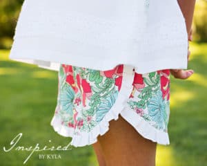Simple Life Pattern Company Keep It Cool Week Tammys Tulip and Ruffle shorts PDF sewing pattern for beginners girls toddler baby. flat front higher sides petal style coachella boho fashion style trendy