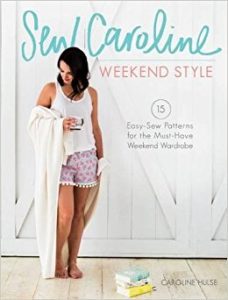 Simple Life Pattern Company on the Weekend Style Blog Tour. A book blog tour by Caroline Hulse of Sew Caroline. Tilly tee, Boardwalk shorts sewn in all knit Art Gallery Fabrics Wonderful Things by Bonnie Christine Going home to roost slpco