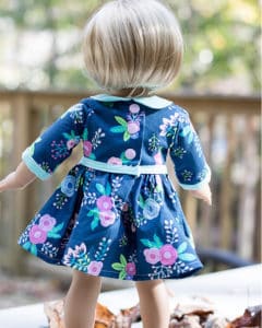 Simple Life pattern company doll Wendy dolly peter pan collar cuffs skinny belt dress vintage doll patterns for american girl wellie wisher and bitty baby and my generation