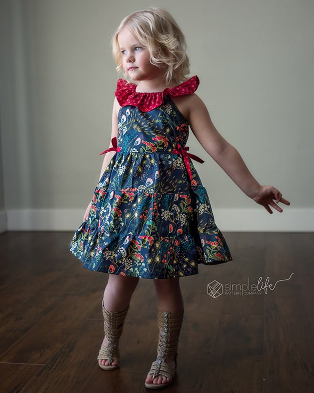 Sandy's Ruffle Neck Top & Dress. Downloadable PDF Sewing Patterns for Girls  kids and Toddler Sizes 2T-12