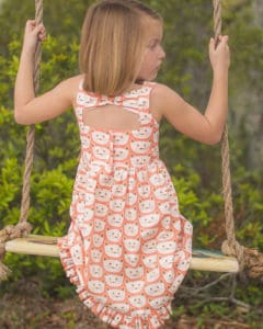 Simple Life Pattern Company Saylor's Squared Bow Back Top & Dress. Saylor's Squared Bow Back Top & dress has such a fun and modern look as a top or dress.   Saylor features an open squared back with side bows or large center bow, square cutout back with side bows or simple square back.   Taylor can be made with the sweetest sleeve tabs or sleeveless.  The higher bodice is perfect for adding embellishments or monograms.  Saylor also features a simple skirt with a deep hem or ruffle skirt. Top version only has simple skirt option but the dress features both versions. Square back fancy play dress holidays pdf sewing pattern bows sleeve tabs ruffle skirt summer spring trendy modern bonus hair bow tutorial 2" bows 3" bows 5" bows