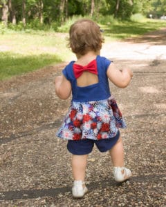 Simple Life Pattern Company | Baby Skyler's Square Back Top & Dress Downloadable PDF Sewing Pattern for baby sizes newborn to 24 months Baby Skyler's Square Back Top & dress is loaded with is many options.   Baby Skyler features three different back options, making this pattern the perfect staple for every season.  Open square back with side bows or a large center bow, square cutout back with side bows or a simple square back.  A modest line is available for those that love the look of the back but need a little more coverage.  Choose from sleeve tabs, short sleeves, elbow sleeves, long sleeves or sleeveless.  The higher bodice is perfect for adding embellishments or monograms.  You have the choice between a circle skirt or gathered skirt.  Peplum, tunic or dress length.  