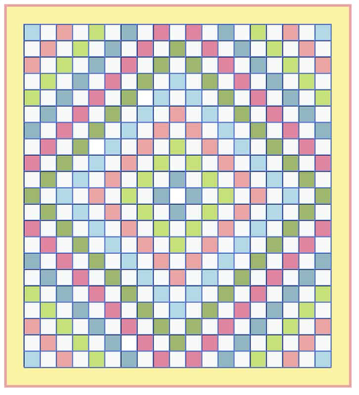 Riley Blake Designs fabric quilt kits for the cricut maker Daisy Days fabric for a throw size quilt using the free quilt pattern Around we go baby quilt pattern. How to modify and make it bigger. super fast easy beginner friendly sewing quilting pdf pattern design space how to tutorial guide quilt along. cutting machine for all materials and fabrics rotary cutter applique