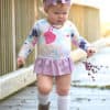Simple Life Pattern Company | Baby Lydia's Ruffle Back Leotard Downloadable PDF Sewing Pattern for Baby Sizes Newborn-24 Months Leotard dance long sleeve short sleeve 3/4 sleeve sleeveless ruffle ties skirt baby leotard onesie