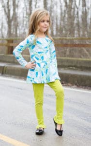 Simple Life Pattern Company | January Pattern of the Month: Tiffany's Bow & Ruffle Leggings