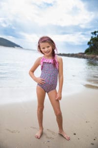 April Pattern of the Month: Marina's Criss Cross Tankini and One Piece | The Simple Life Company Downloadable PDF Sewing Pattern for Girl's and Toddler Sizes 2T-12 Swimsuit, Summer, Bikini, Beachwear, Swimwear, Resortwear, Fashion, tropical, pool, bathing suit, beach wear, swim wear, resort wear, vacation