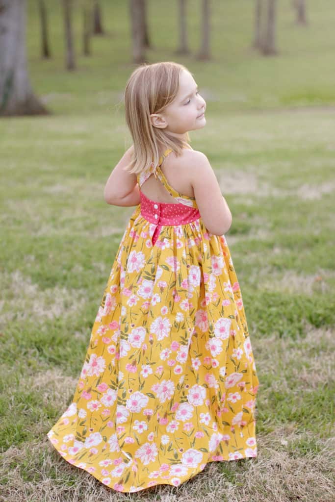 May Pattern of the Month: CALLIE’S TIE BACK TOP DRESS & MAXI. DOWNLOADABLE PDF SEWING PATTERN FOR GIRL’S AND TODDLER SIZES 2T-12 | The Simple Life Pattern Company