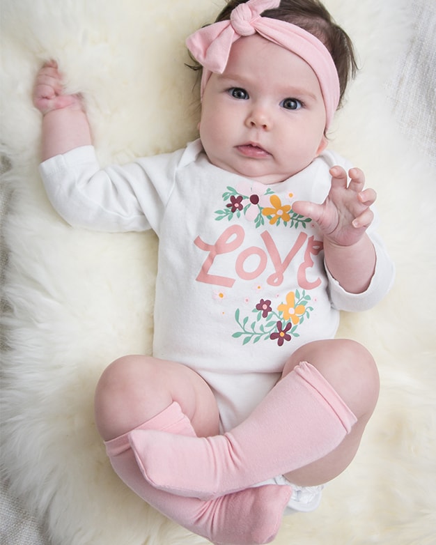 PEX Ribbon Bow Knee High socks  Newborn up to size 6-8½ 