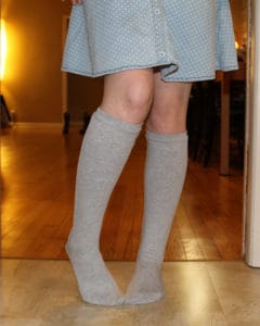 Simple Life Pattern Company | Adult Sloane's Knee High Socks. Downloadable PDF Sewing Pattern for Adult Sizes XS-XL. Sloane's Knee High Socks will keep your littles warm all winter long.  Choose from ankle, crew or knew high length.  Sloane is a fun way to use up all of those knit fabric scraps you have lying around.  Perfect for the whole family.