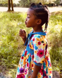 Maisie's Tied Collar Dress | Simple Life Pattern Company| Downloadable PDF Sewing Pattern for Toddler and Girl Sizes 2T to 12.