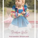 Simple Life Pattern Co | Rainbow Brit A Halloween Showcase. Costumes. Pumpkins. Falling leaves. It is officially Halloween season! Did I mention the costumes?! My name is Shelley Hill, and I am so excited to share how I brought this little Rainbow Brite costume to life using a few Simple Life Patterns