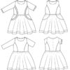 Simple Life Pattern Company downloadable pdf sewing patterns. Flora's princess seams with ruffles and oversized skirt pockets. Beginner easy fast friendly sewing pattern with A0 and projector file. Dress for infant toddler girls 2t 3t 4t 5 6 7 8 9 10 12 tween spring summer fall winter special occasion and holiday dress for kids.