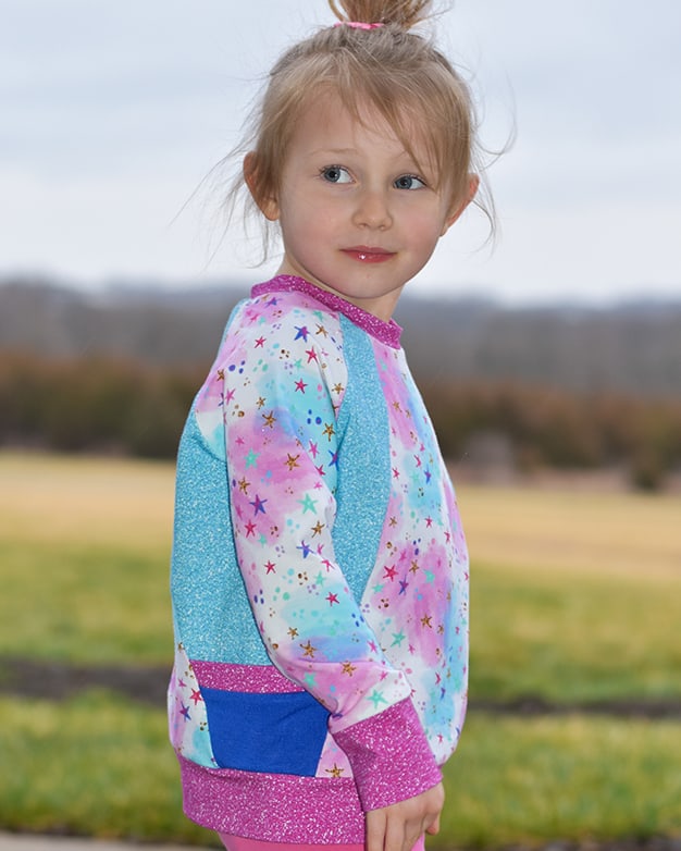 Denver Pocket Top & Sweater for boys and girls. Sleeve and side pockets.