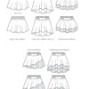 Simple Life pattern company Wren's ultimate Skirt downloadable pdf sewing pattern with projector friendly file. Sewing tutorial for woven single or double layer skirt. Gathered skirt or circle skirt options. Asymmetrical girls skirt for unique party or holiday. Special occasion double high low skirt with tulle and elastic waistband