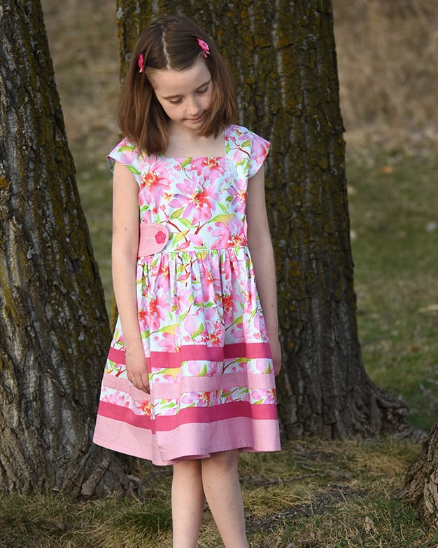 Rayann's Retro Top Dress & Maxi | PDF sewing pattern with Projector file  for toddler girl sizes 2t - 12.